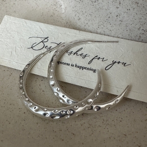 Wholesale 925 Sterling Silver Large hammered Hoop Earrings