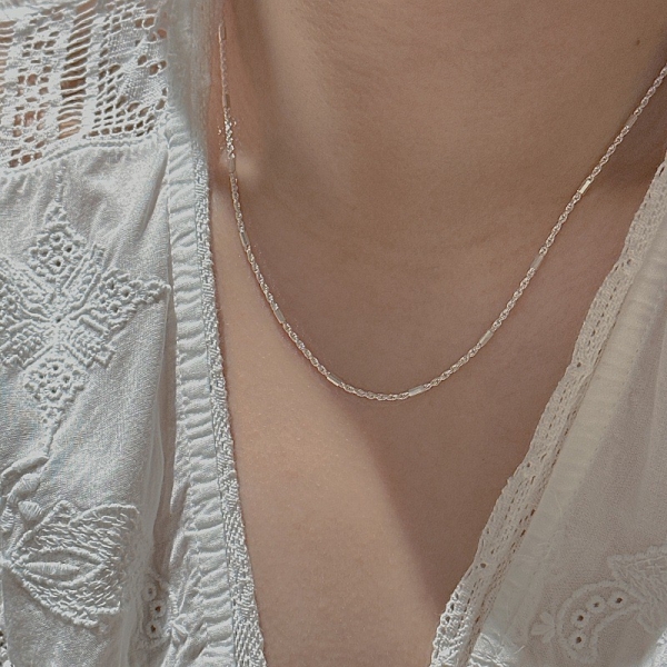 Wholesale 925 Sterling Silver Twisted Rectangular Block Necklace - Image 5