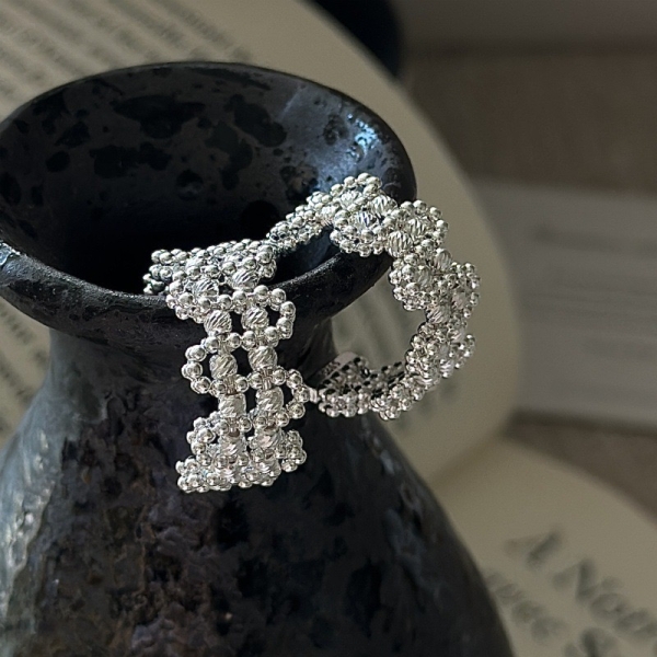 Wholesale 925 Sterling Silver Weaving Beaded Earrings & Ring - Image 3