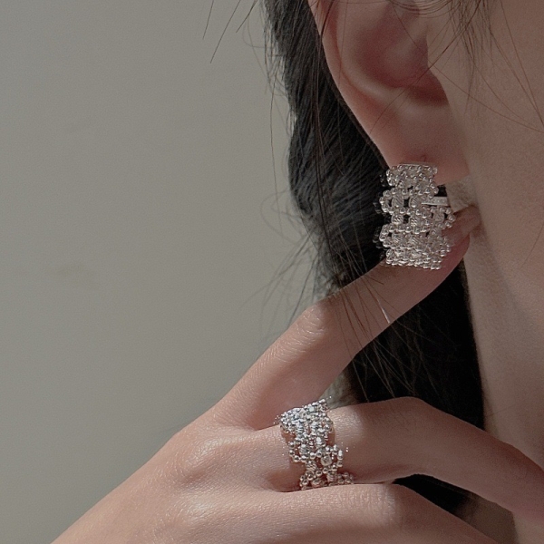 Wholesale 925 Sterling Silver Weaving Beaded Earrings & Ring - Image 4