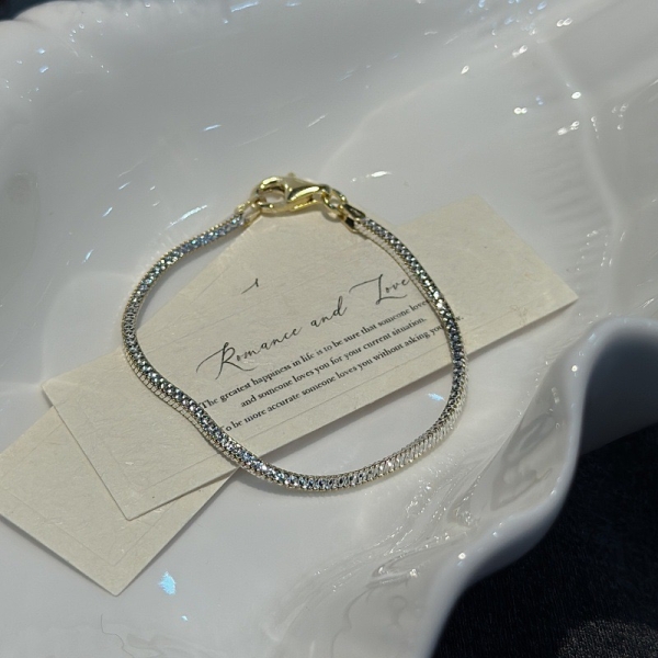Wholesale 925 Sterling Silver Gold&Silver Fishbone Bracelet - Image 2
