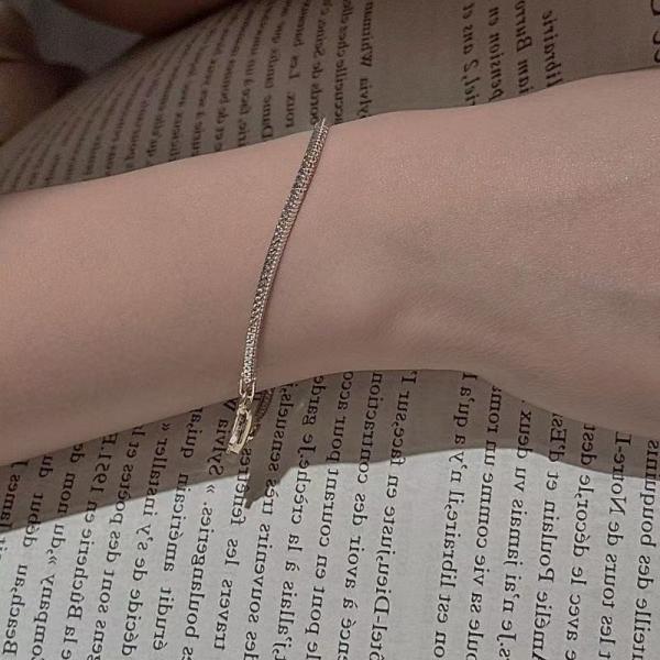 Wholesale 925 Sterling Silver Gold&Silver Fishbone Bracelet - Image 5