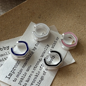 Wholesale 925 Sterling Silver Colored Enameled Matte Ear Cuff