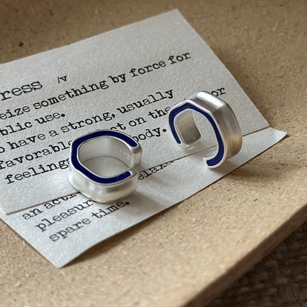 Wholesale 925 Sterling Silver Colored Enameled Matte Ear Cuff - Image 2