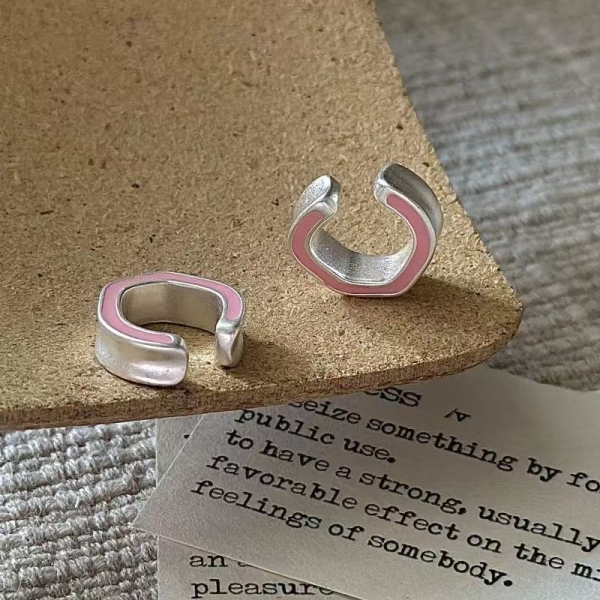 Wholesale 925 Sterling Silver Colored Enameled Matte Ear Cuff - Image 3