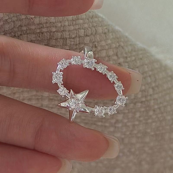 Wholesale 925 Sterling Silver Zircon Star Ring - Image 3