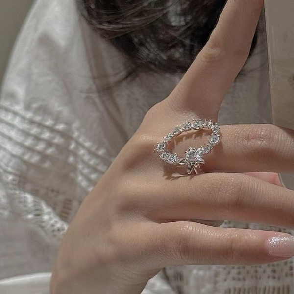 Wholesale 925 Sterling Silver Zircon Star Ring - Image 4