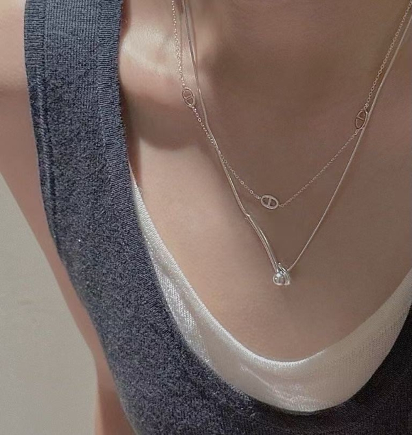Wholesale 925 Sterling Silver Crooked Hook Snake Bone Sweater Necklace - Image 6