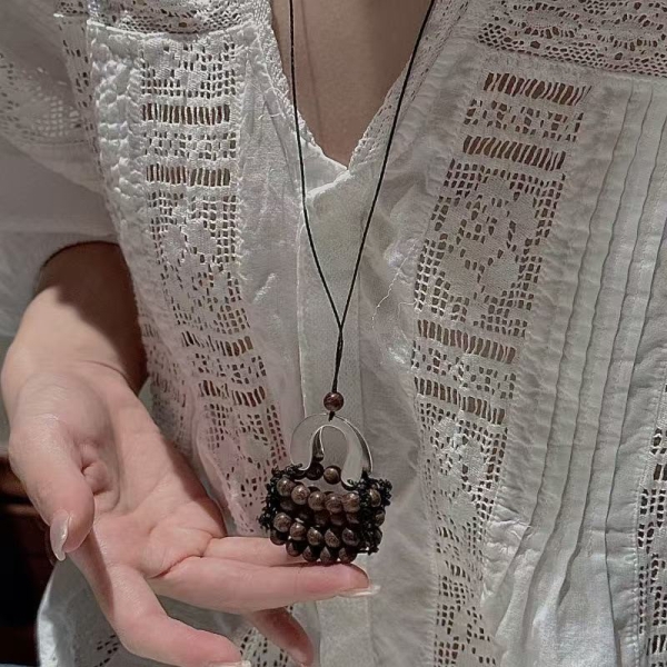 Wholesale 925 Sterling Silver Wooden Bag Cord Necklace - Image 6