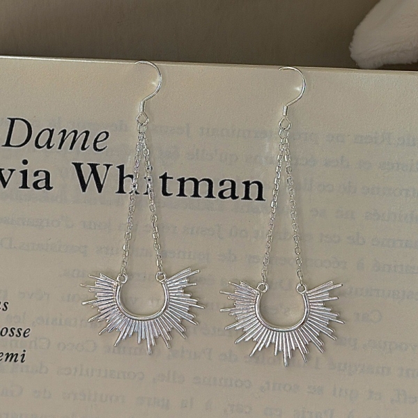 Wholesale 925 Sterling Silver Sector Long Earrings - Image 2