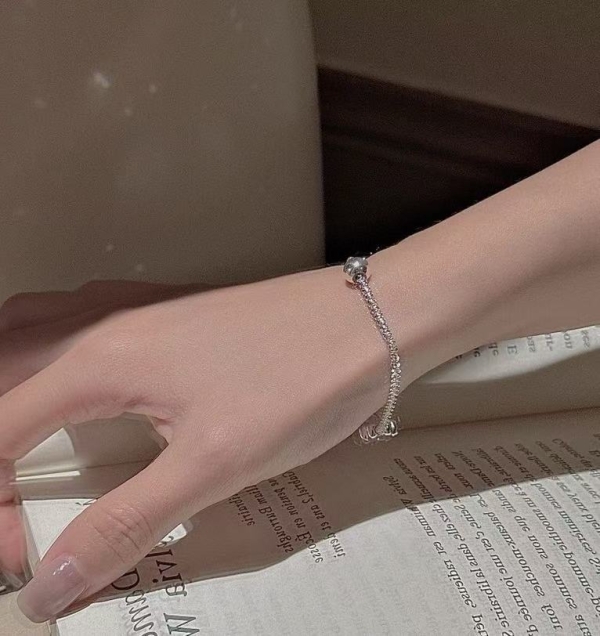 Wholesale 925 Sterling Silver Four-leaf Clover Sparkling Bracelet - Image 4
