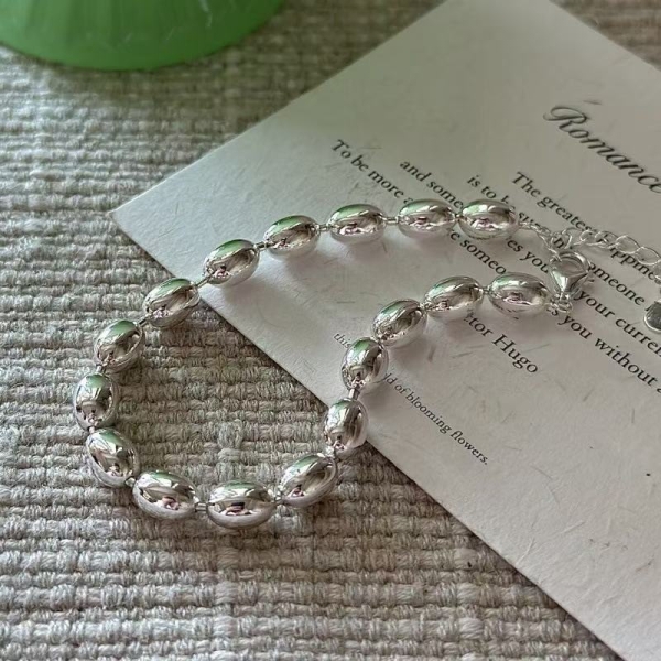 Wholesale 925 Sterling Silver Oval Bead Bracelet - Image 3
