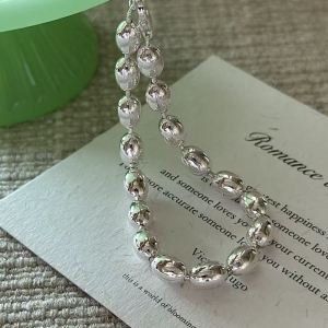 Wholesale 925 Sterling Silver Oval Bead Bracelet