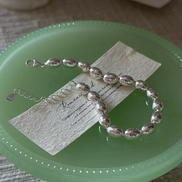 Wholesale 925 Sterling Silver Oval Bead Bracelet - Image 2