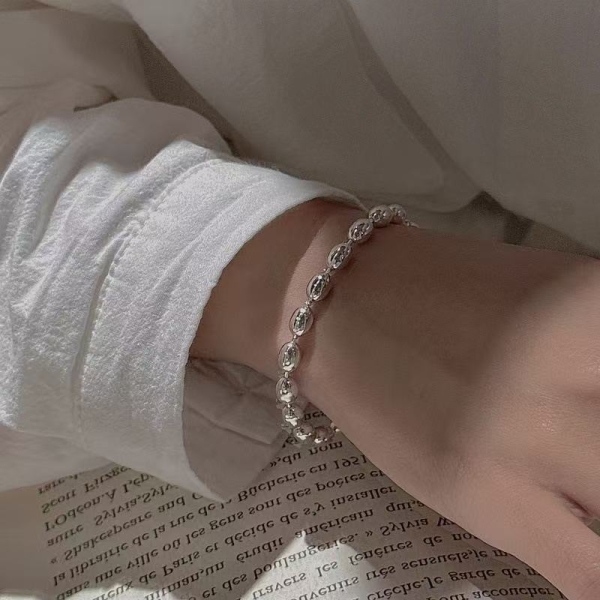 Wholesale 925 Sterling Silver Oval Bead Bracelet - Image 5
