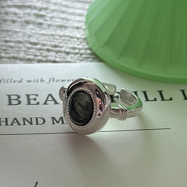 Wholesale 925 Sterling Silver Oval Seraphinite Ring - Image 3