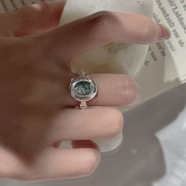Wholesale 925 Sterling Silver Oval Seraphinite Ring - Image 6