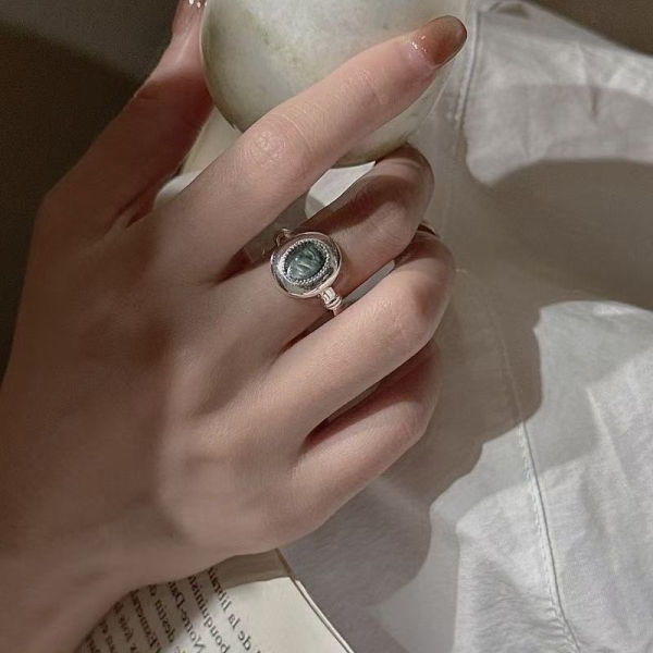 Wholesale 925 Sterling Silver Oval Seraphinite Ring - Image 5