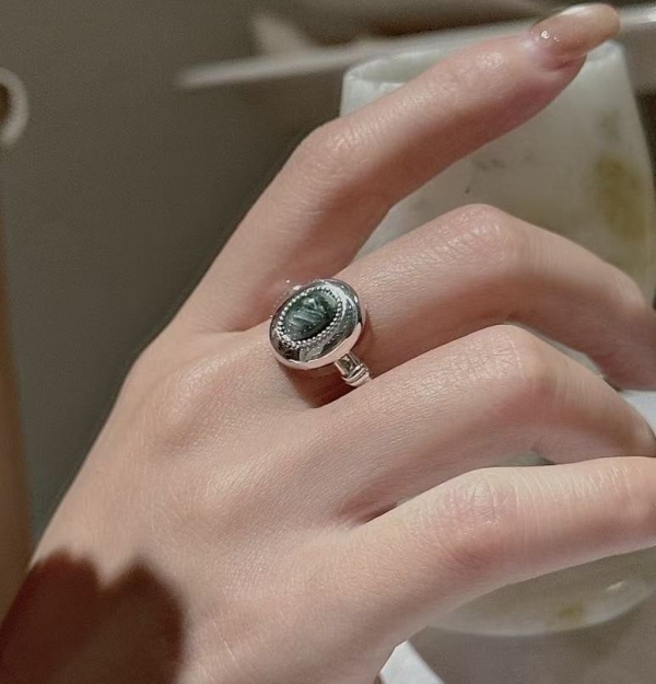 Wholesale 925 Sterling Silver Oval Seraphinite Ring - Image 4
