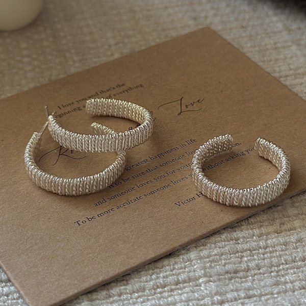 Wholesale 925 Sterling Silver Weaving Earrings & Ring