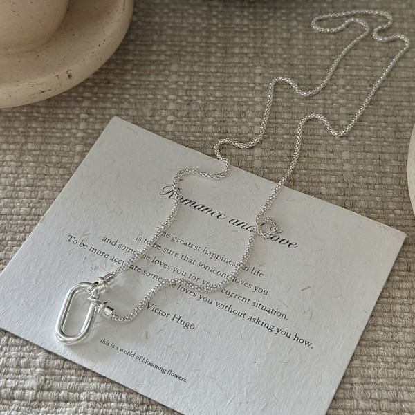 Wholesale 925 Sterling Silver Square Clasp Necklace - Image 3