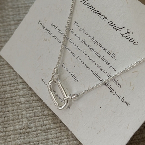 Wholesale 925 Sterling Silver Square Clasp Necklace