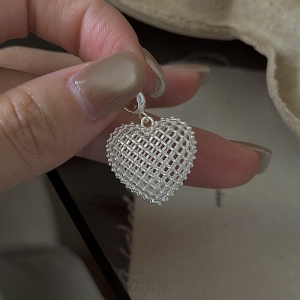 Wholesale 925 Sterling Silver Love Heart Mesh Pendant