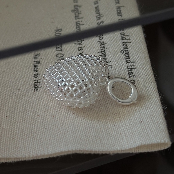 Wholesale 925 Sterling Silver Love Heart Mesh Pendant - Image 3