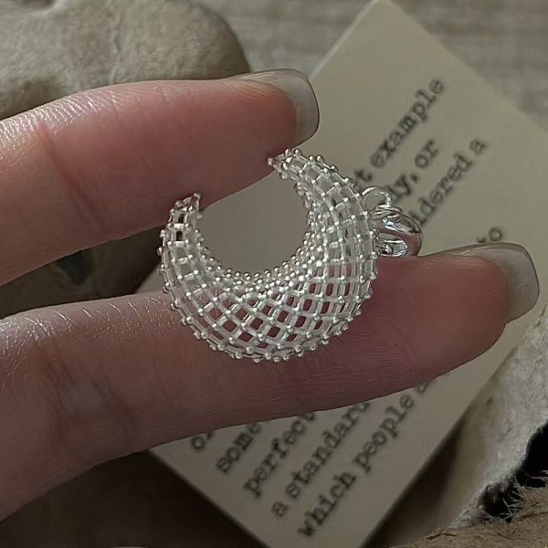Wholesale 925 Sterling Silver Moon Mesh Pendant - Image 3
