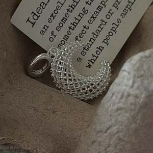 Wholesale 925 Sterling Silver Moon Mesh Pendant
