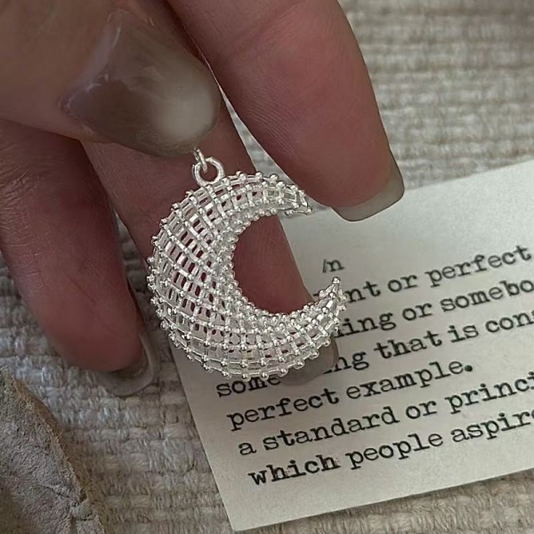 Wholesale 925 Sterling Silver Moon Mesh Pendant - Image 2