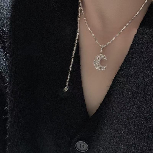 Wholesale 925 Sterling Silver Moon Mesh Pendant - Image 4