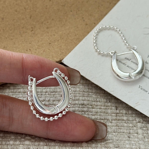 Wholesale 925 Sterling Silver Chain Hoop Earrings - Image 2