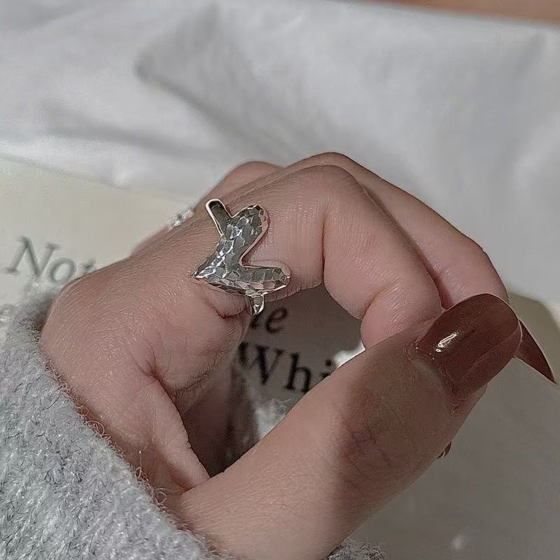 Wholesale 925 Sterling Silver CNC Shiny Heart Earrings & Ring - Image 5