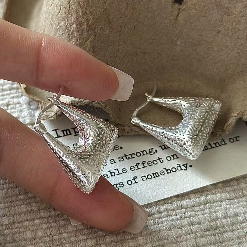 Wholesale 925 Sterling Silver 5D Hollow Pattern Bag Earrings - Image 2