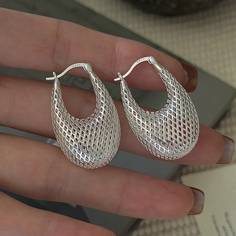 Wholesale 925 Sterling Silver Hollow U-shaped Earrings
