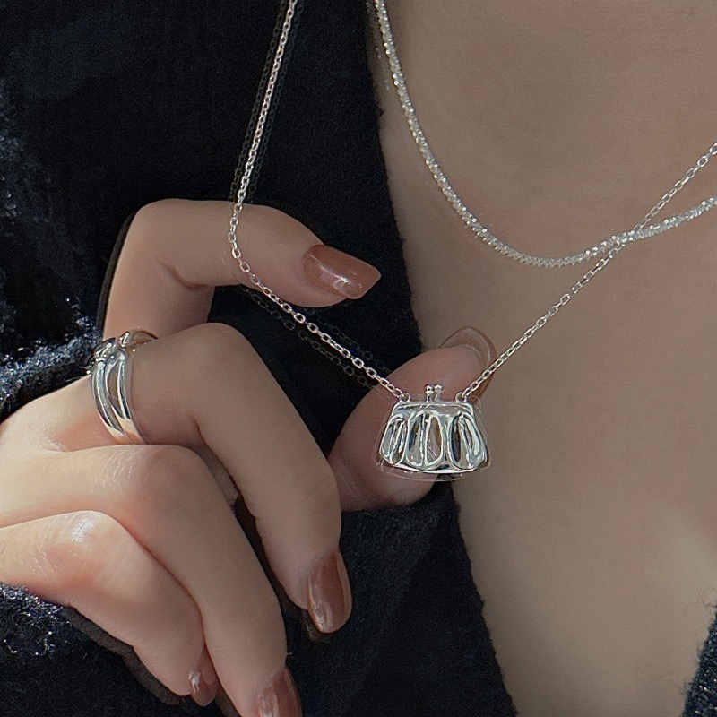 Wholesale 925 Sterling Silver Polished Bag Necklace - Image 4