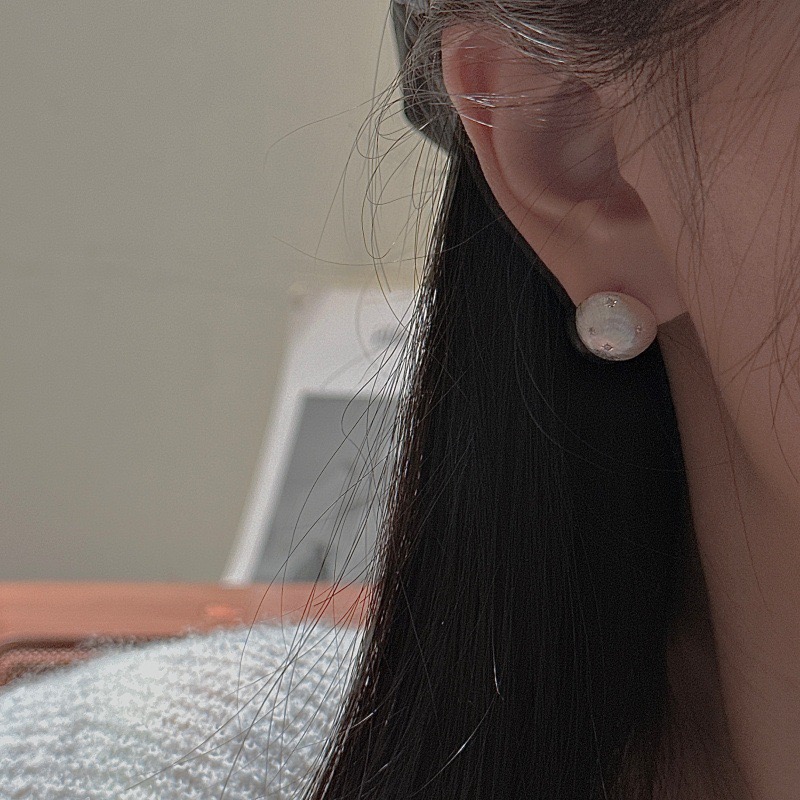 Wholesale 925 Sterling Silver Wiredrawing Hexagram Half-Round Earrings - Image 4