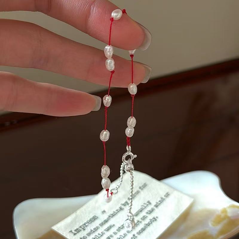 Wholesale 925 Sterling Silver Red String Pearl Bracelet - Image 3