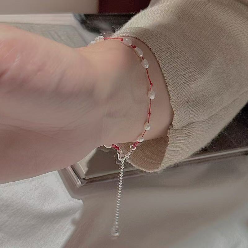 Wholesale 925 Sterling Silver Red String Pearl Bracelet - Image 4
