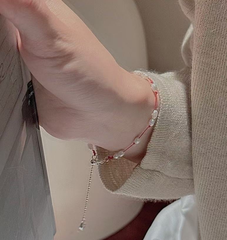 Wholesale 925 Sterling Silver Red String Pearl Bracelet - Image 5