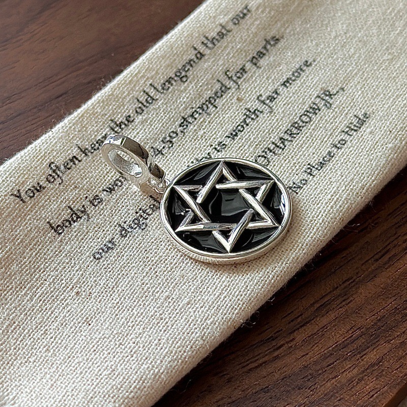 Wholesale 925 Sterling Silver Enamel Hexagram Pendant - Image 2