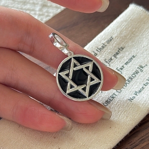Wholesale 925 Sterling Silver Enamel Hexagram Pendant