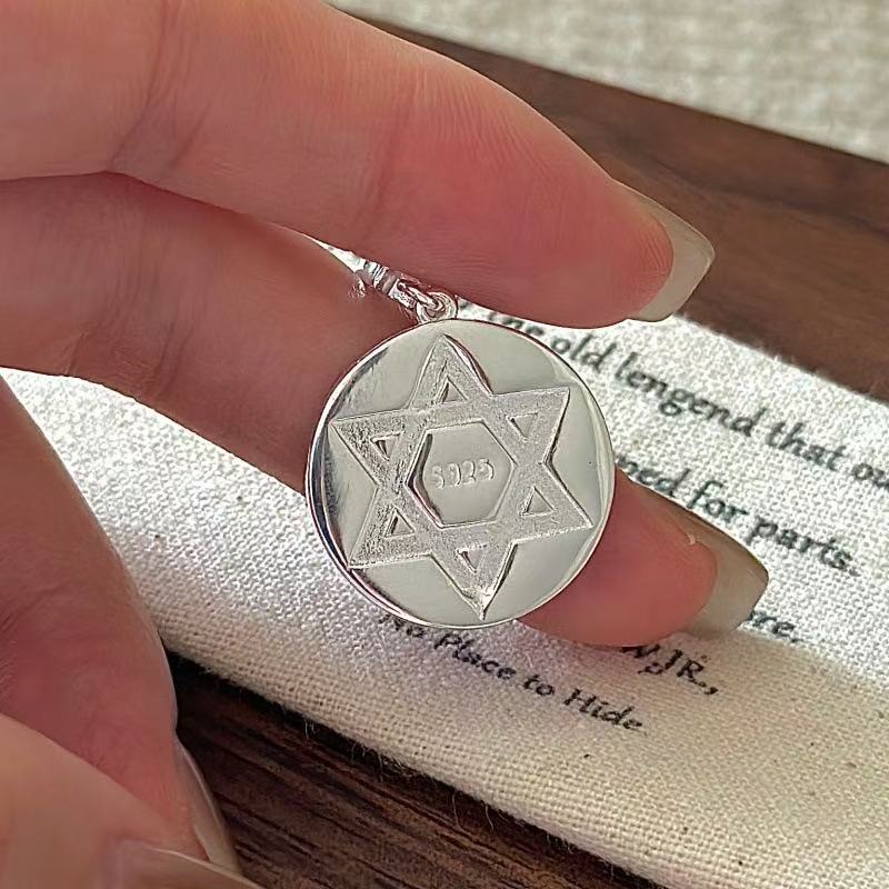Wholesale 925 Sterling Silver Enamel Hexagram Pendant - Image 3
