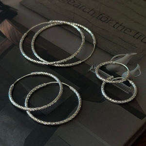 Wholesale 925 Sterling Silver Shiny Hoop Earrings