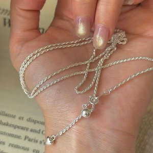 Wholesale 925 Sterling Silver Adjustable Rope Chain Necklace