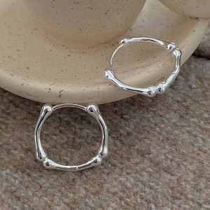 Wholesale 925 Sterling Silver Bamboo hoop Earrings
