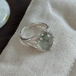 Wholesale 925 Sterling Silver Green Phantom Ring