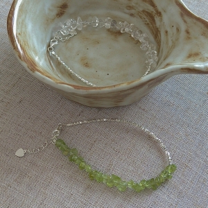 Wholesale 925 Sterling Silver Rock Crystal Green Quartz Bracelet