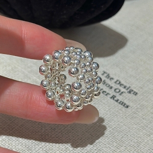 Wholesale 925 Sterling Silver Weaving Beads Elastic Ring